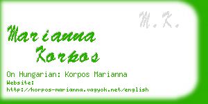 marianna korpos business card